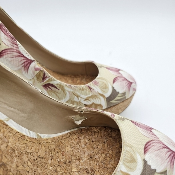 Aldo Women's Canvas Floral Print Platform High Heels, Size 6, NEW - Picture 12 of 14